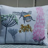 Bee and Wild Flower -  Light Stone grey Small Screen printed Cushion