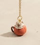 Pumpkin Latte Mug Necklace – Handmade Autumn Charm Pendant - Image 2