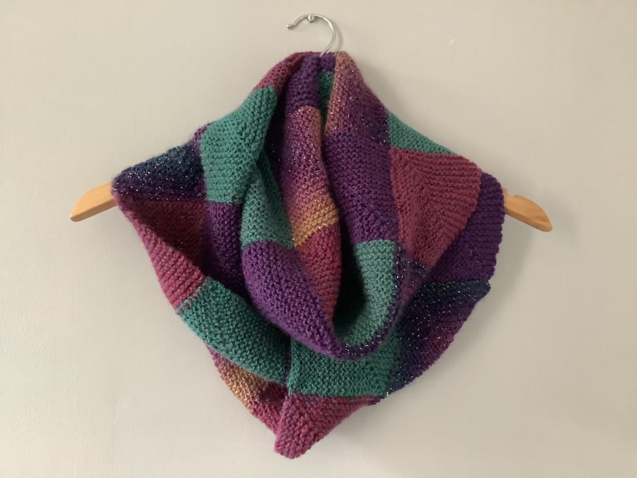 Hand knitted infinity scarf