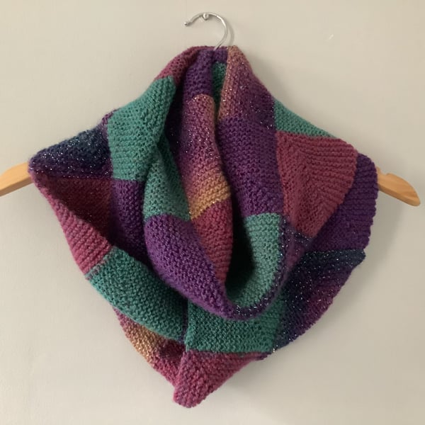 Hand knitted infinity scarf