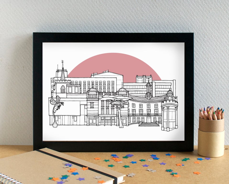 Watford Skyline Art Print