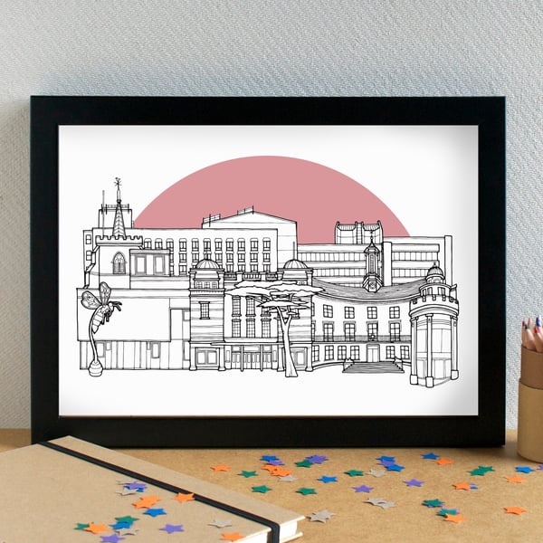 Watford Skyline Art Print