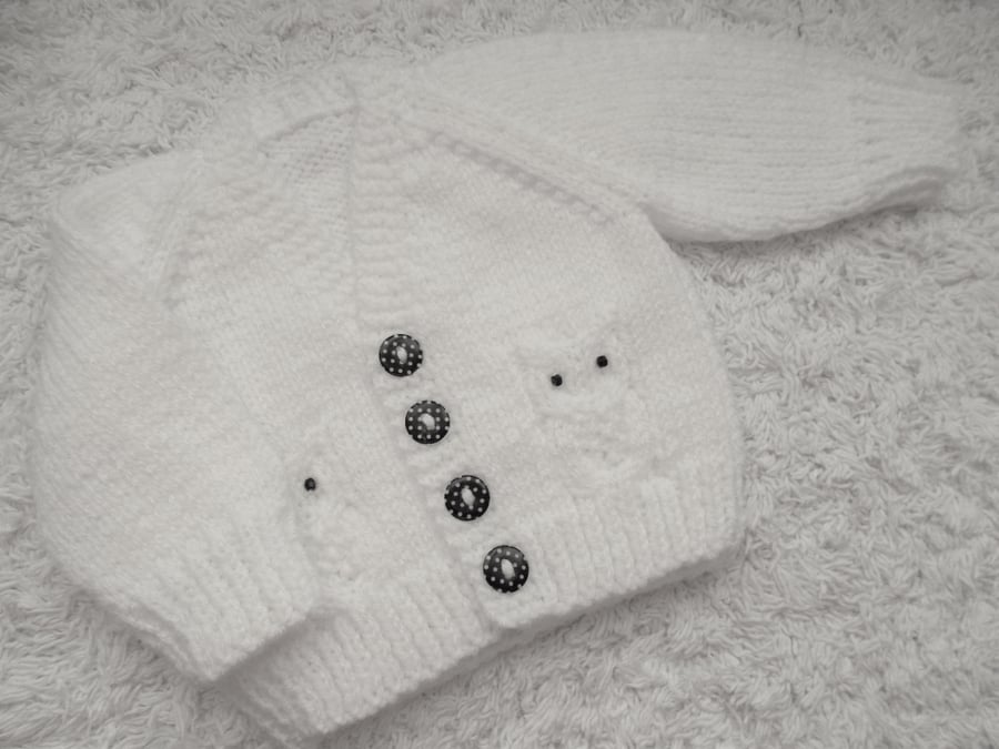 14" Newborn Baby Owl Cardigan