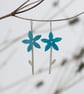 Turquoise Wildflowers on Recycled Sterling Silver Stems - Image 1