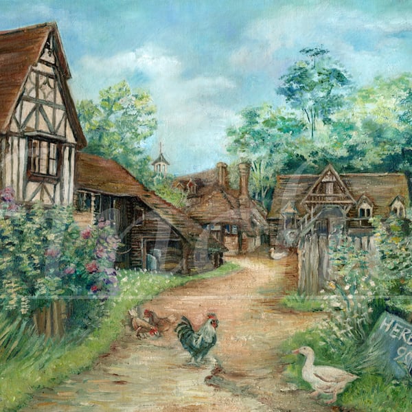 Farmyard, Near Smarts Hill, Penshurst - Limited Edition Giclée Print