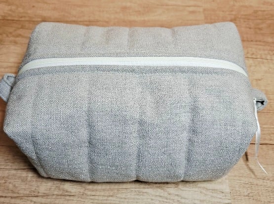 Beige boxed toiletry bag