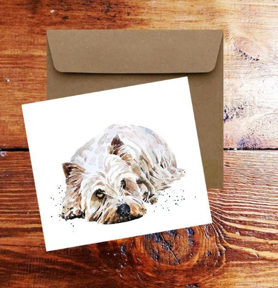 West Highland White Terrier GreetingNote Card.Westie card,West Highland Terrier 