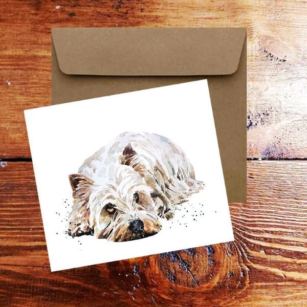 West Highland White Terrier GreetingNote Card.Westie card,West Highland Terrier 