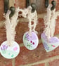 Cottage Garden Lavender - Hand Painted Hanging Decorations (set of three)