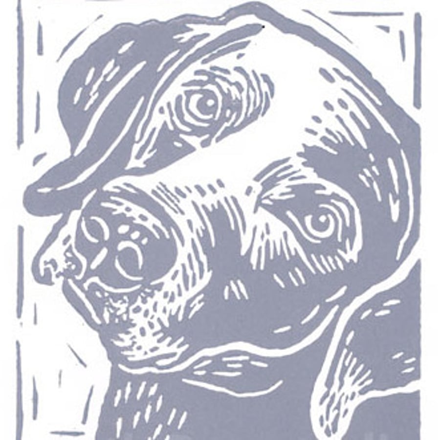 Weimaraner Dog - Original Linocut Print
