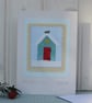 Little Shed in Snow, hand-stitched textile hand-dyed fabrics and fine embroidery - Image 1