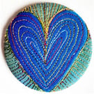58mm Fabric Pocket Mirror with Free Machine Embroidery
