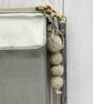 Felted bead Bag Charm - Key Ring Beige - Image 2