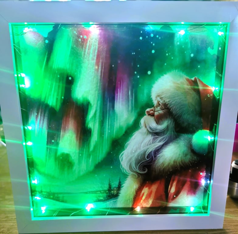 Santa Clause and Northern Lights Night Light, Lightbox