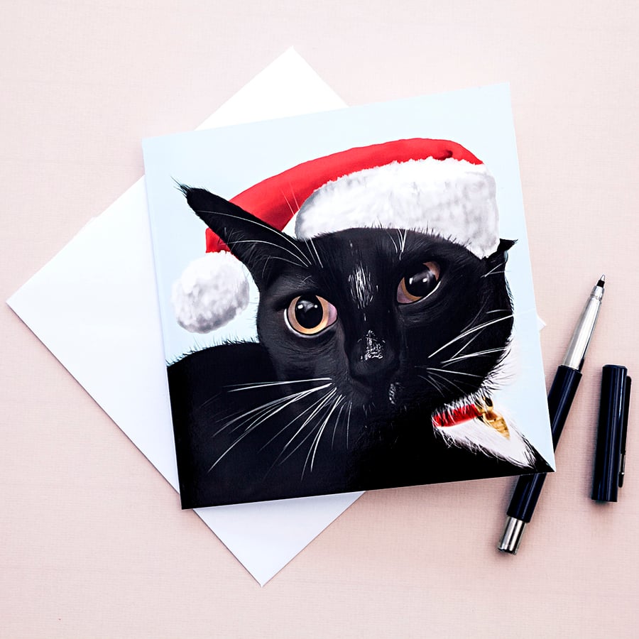 Crazy Cat, Merry Catmas Christmas Greetings Card