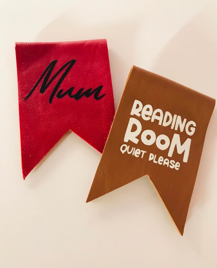 Personalised Magnetic Bookmarks Faux Leather Handmade Book Lover Bookworm Gifts 