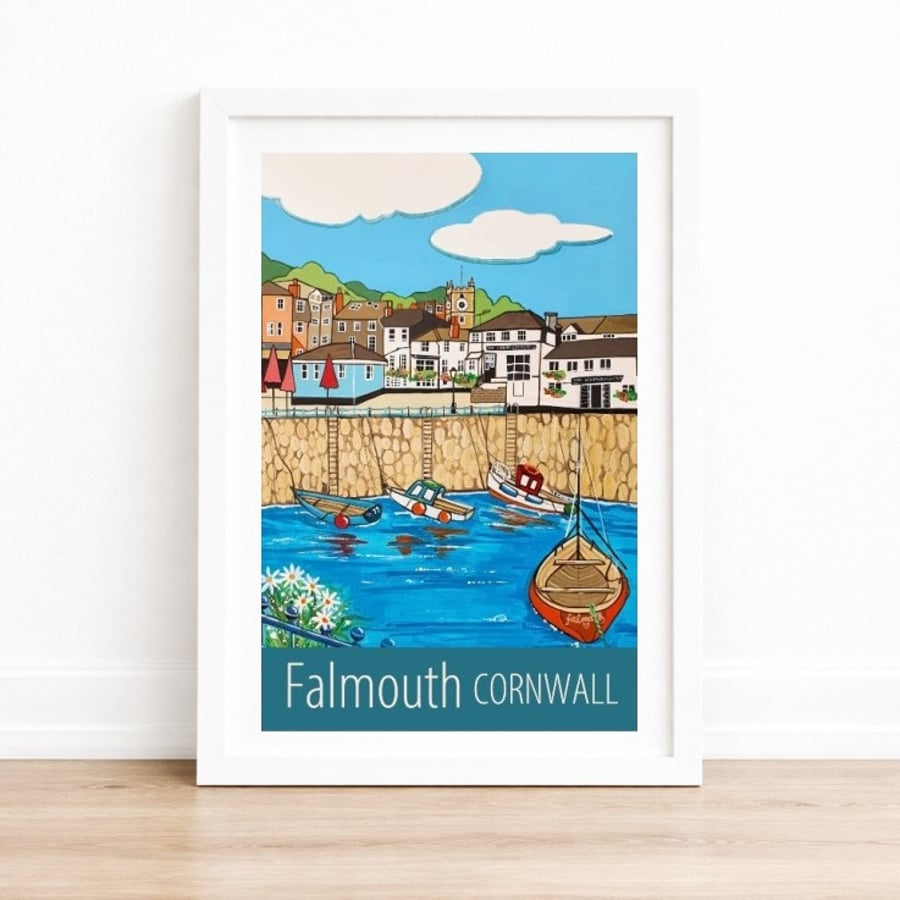 Falmouth travel poster print by Susie West