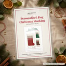 Printed Personalised Dog Christmas Stocking Knitting Pattern, Name Chart