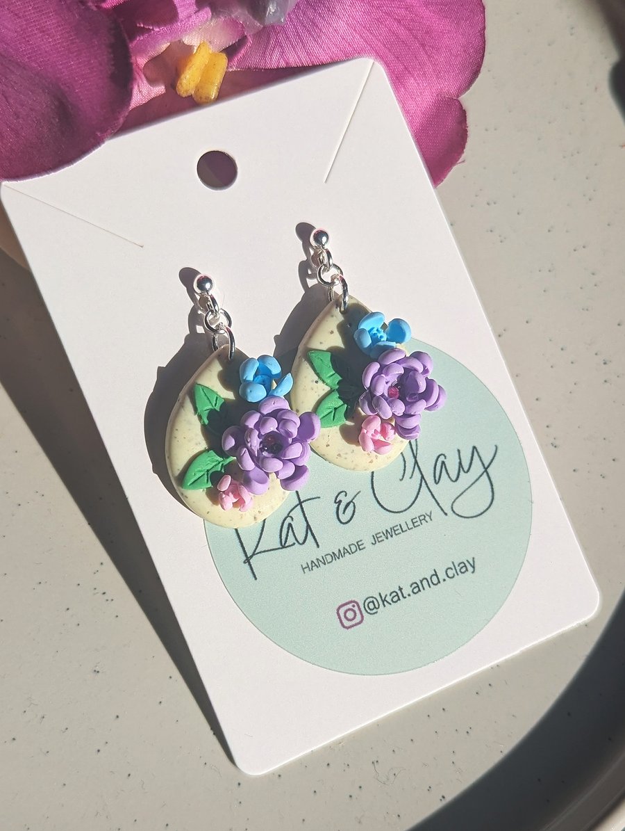 Mini Egg Inspired Floral Easter Earrings