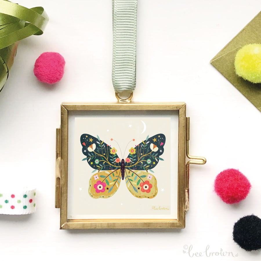 Miniature Butterfly Print in Frame