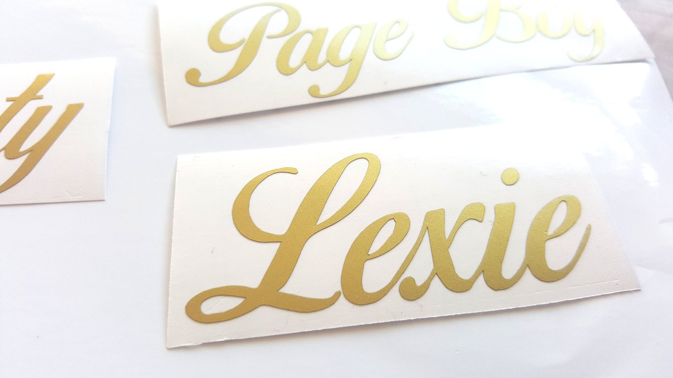 Personalised Elegant Wedding Name Sticker Vinyl Decal Label Water Bottle 