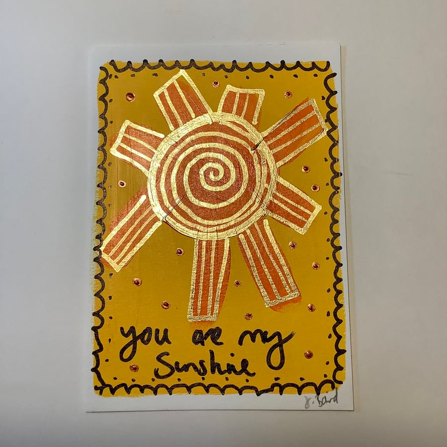 You are my sunshine. Small original painting. 