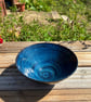 Handmade Dark Blue Stoneware Bowl - Image 2