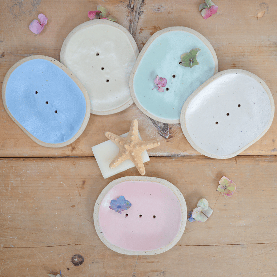 Small or Large Soap Dish in 5 Pastel Colours