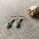 Amazonite & gold plated earrings, PERFECTLY IMPERFECT