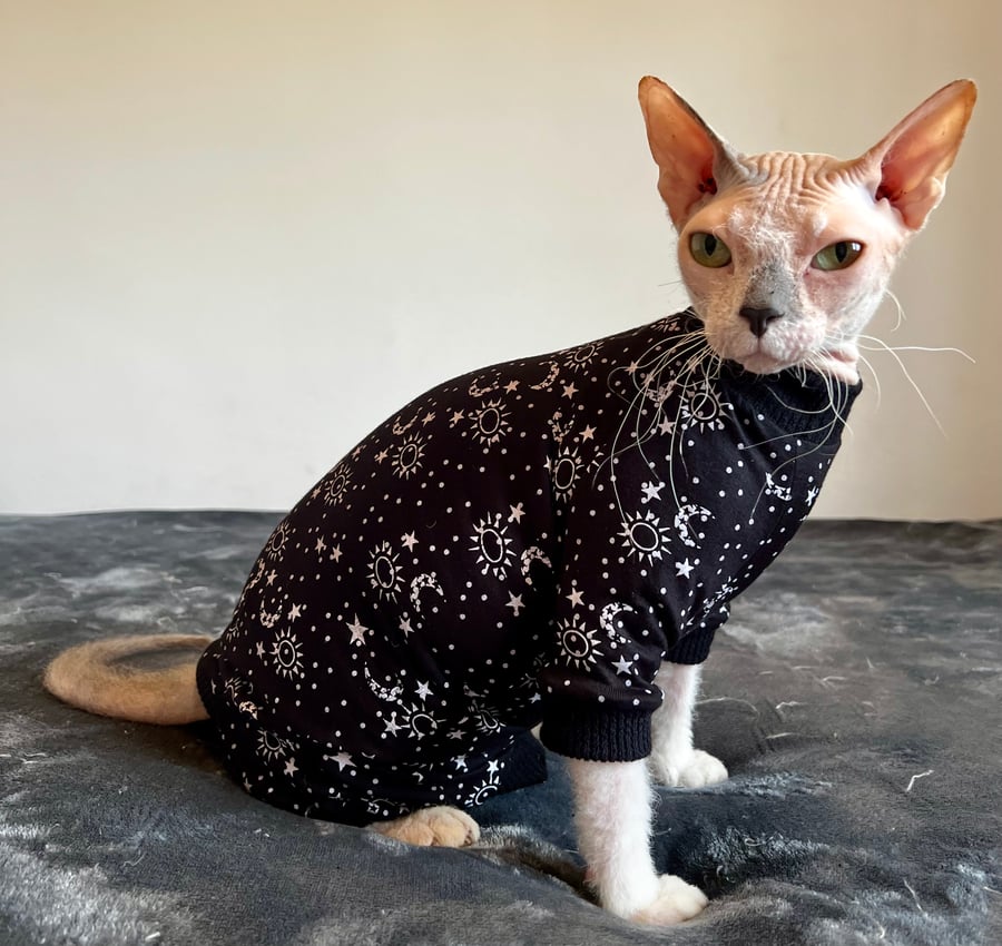 All-in-One Small size Cat Recovery Suit, Soft Stretchy Belly-outfit for Cats 
