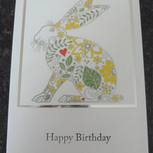 hare birthday card