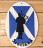 Scottish Bagpiper Wall Plaque – 3D Printed Saltire Scotland Decoration