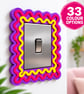 Colourful Wavy Light Switch Surround – Retro Scalloped Switch Cover - Image 1