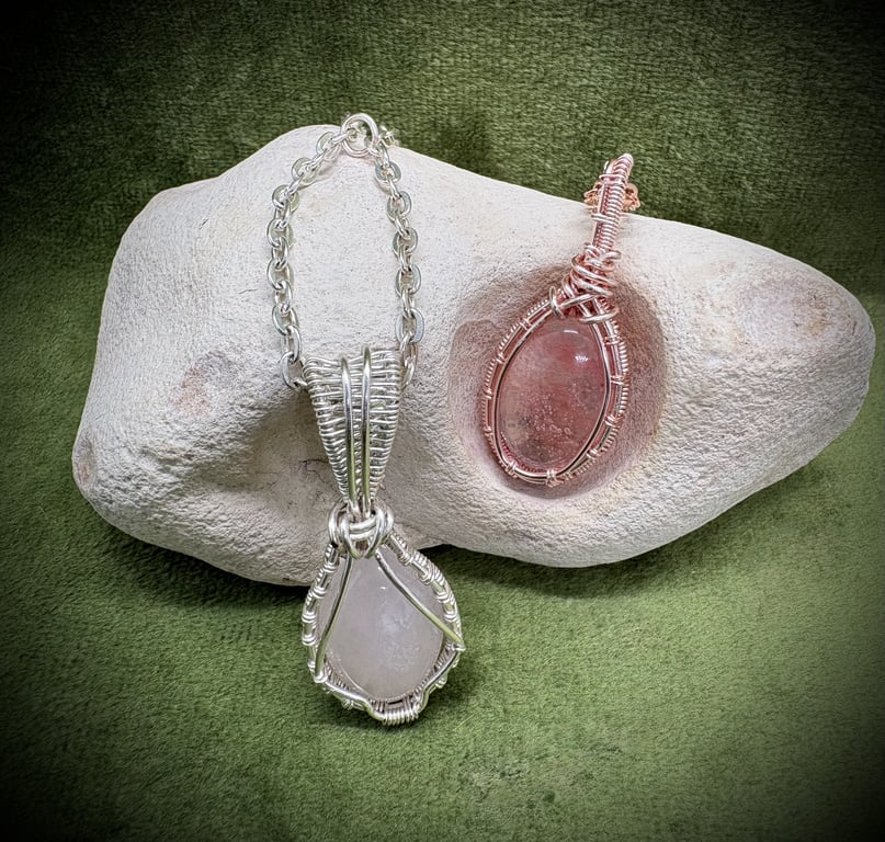 Semi-precious stones beautifully wire wrapped