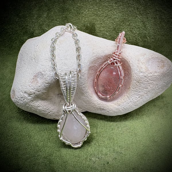 Semi-precious stones beautifully wire wrapped