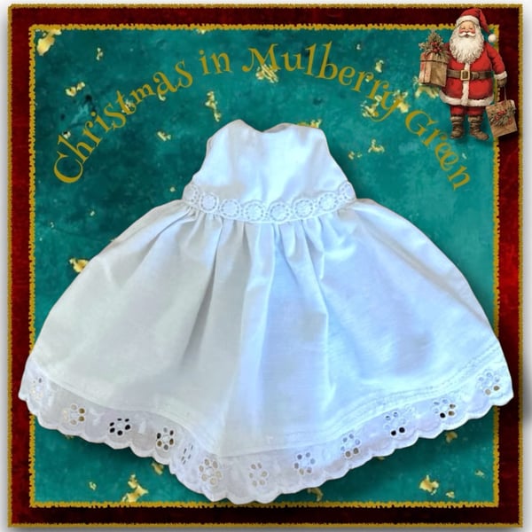 White Broderie Anglais Trimmed Dress