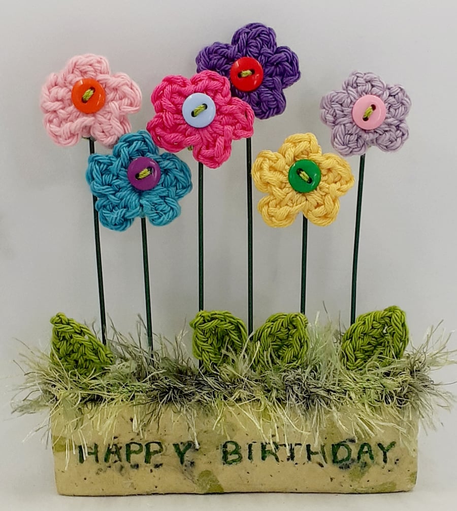 Reserved for Cristina Crochet and Clay - Alternative to a Birthday Card 