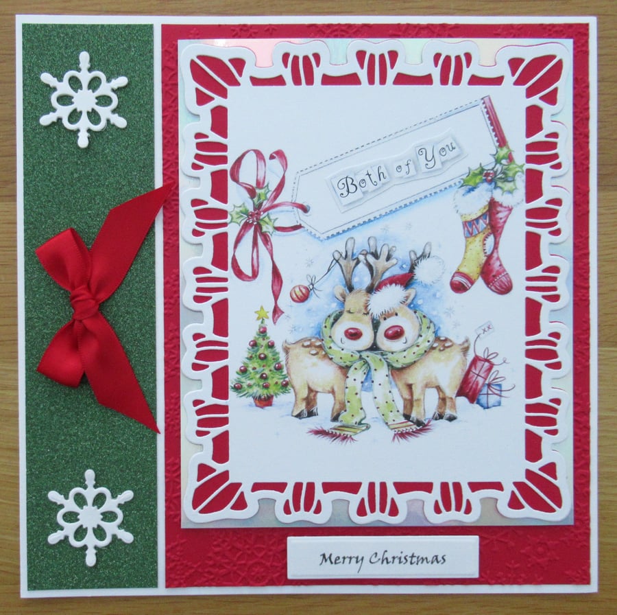 Reindeer Couple - 8x8" Christmas Card