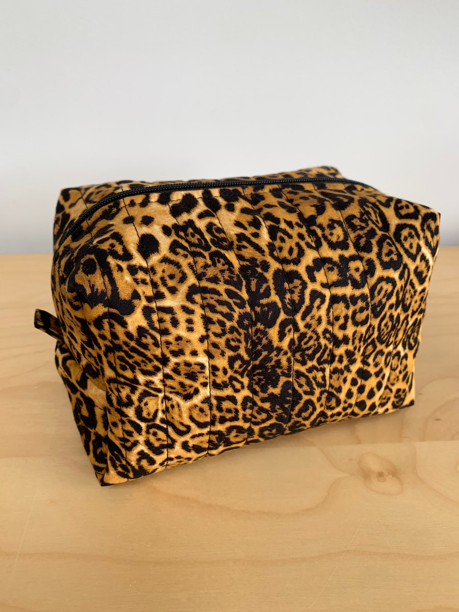 Animal Print Fabric Quilted Cotton Makeup Bag