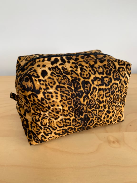 Animal Print Fabric Quilted Cotton Makeup Bag