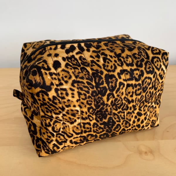 Animal Print Fabric Quilted Cotton Makeup Bag
