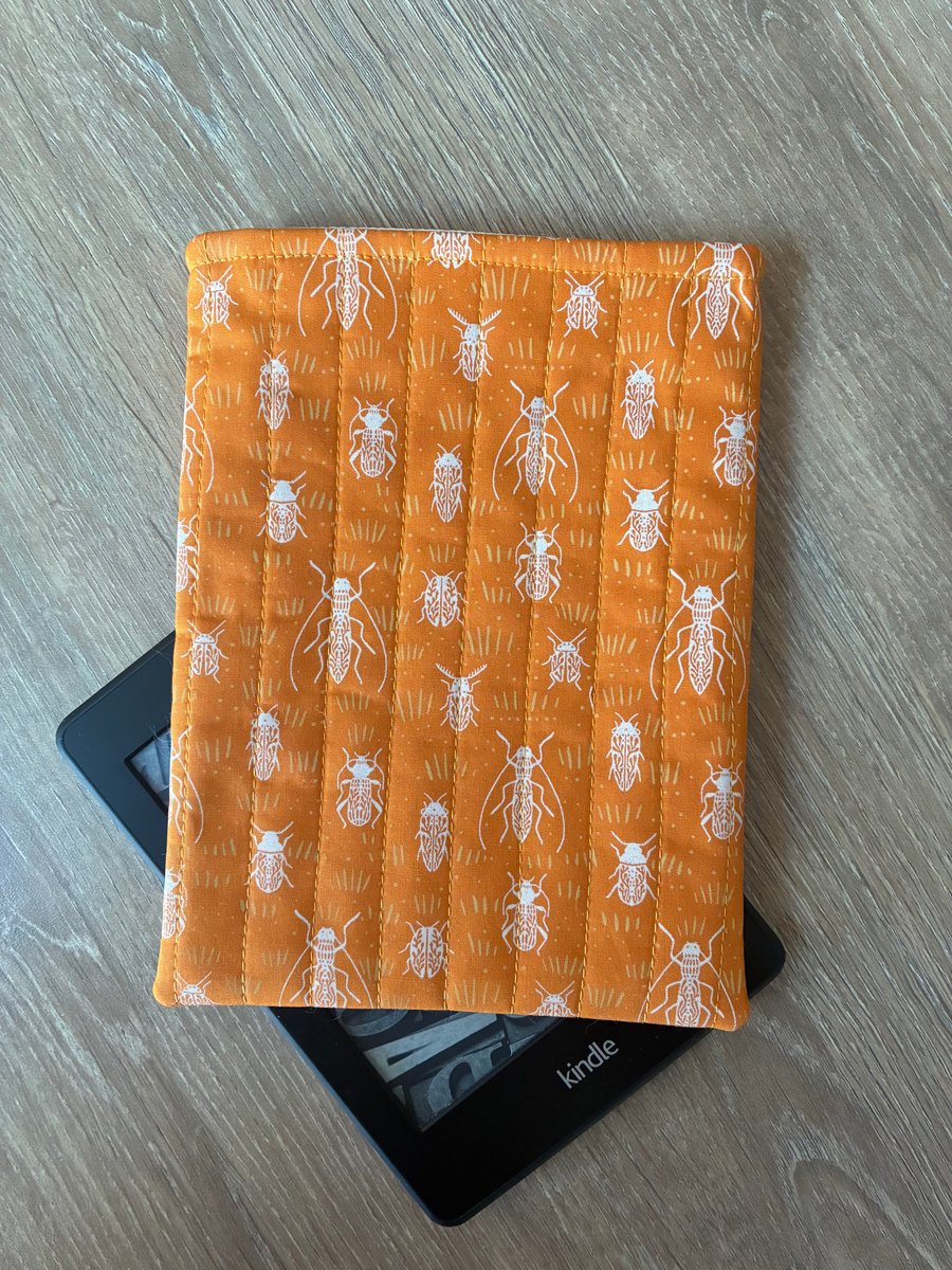 Beetle Print Quilted Fabric Sleeve For Kindle 6” Paperwhite