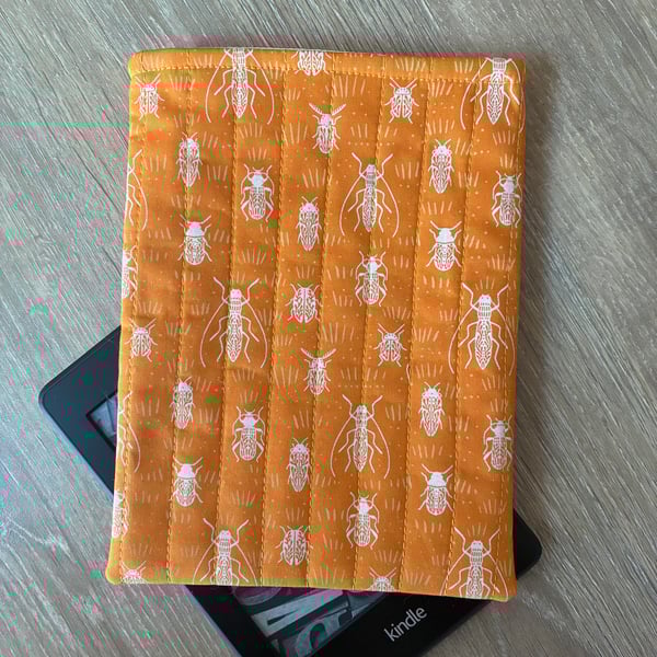 Beetle Print Quilted Fabric Sleeve For Kindle 6” Paperwhite