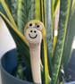 Yellow Spotty Hat Worm, Ceramic Plant & Garden Buddy