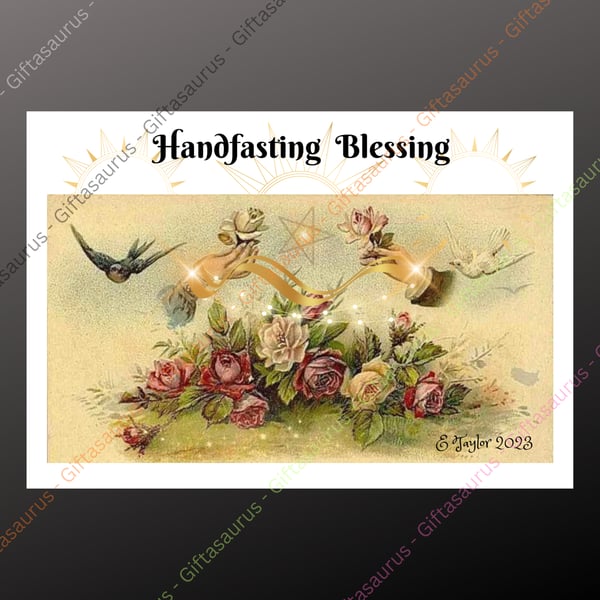 Personalised Handfasting Card Plantable Seeded Gothic Pagan Wiccan Wedding
