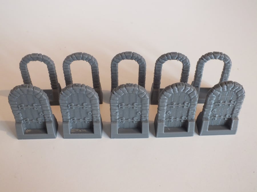 Heroquest 10 x doors - 5 x Open 5 x Closed Doors - RPG Scenery