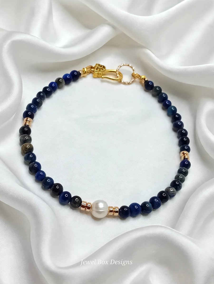 Blue Tigers Eye Bracelet
