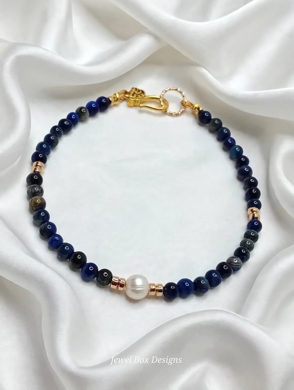 Blue Tigers Eye Bracelet