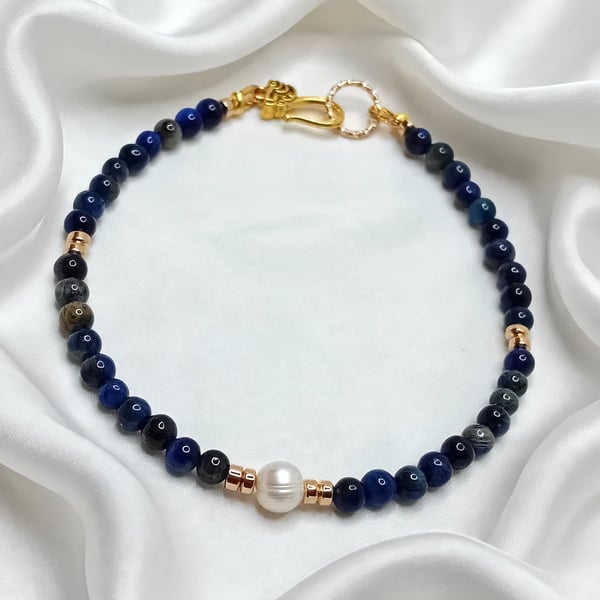 Blue Tigers Eye Bracelet