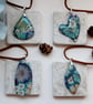 Blue floral pendants